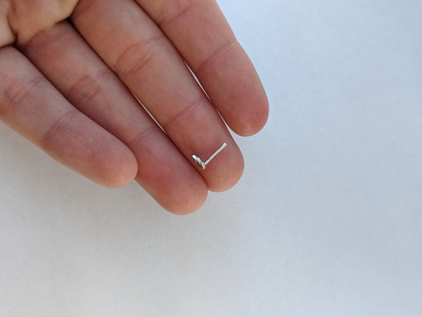Sterling Silver Leaf Nose Stud