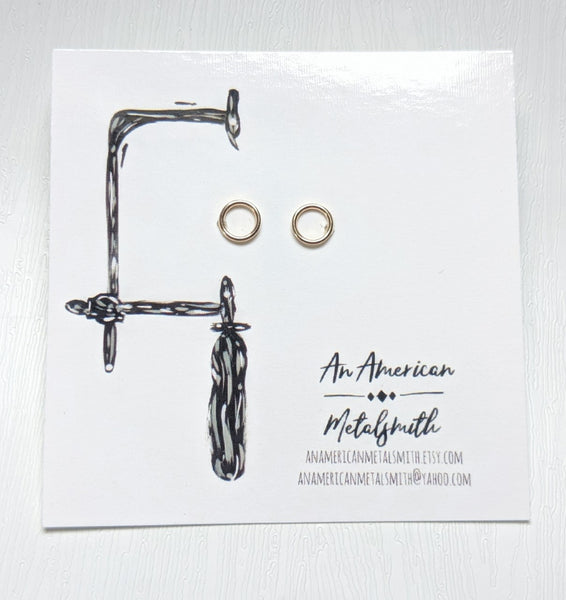 14k gold ring earrings made by An American Metalsmith