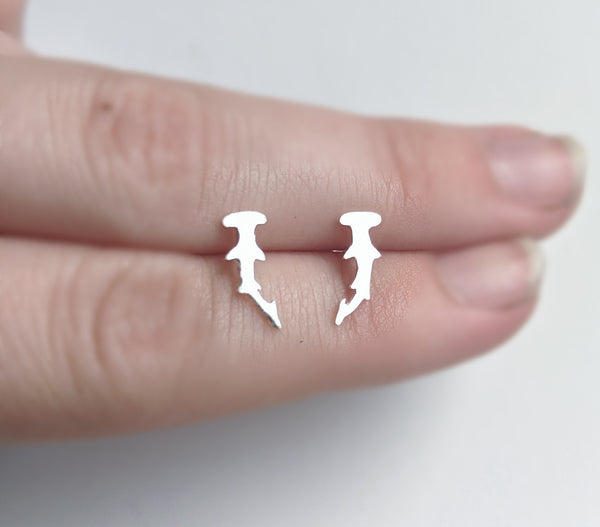 Sterling Silver Hammerhead Shark Earrings