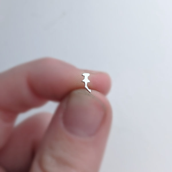 Sterling Silver Hammerhead Shark Nose Stud Handmade by An American Metalsmith