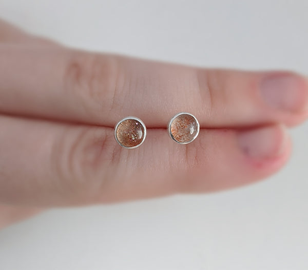 Sunstone Stud Earrings 6mm