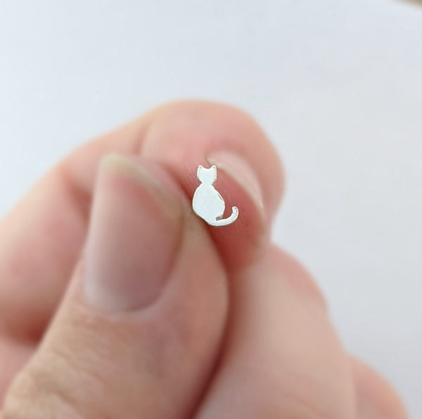 Sterling Silver Cat Nose Stud