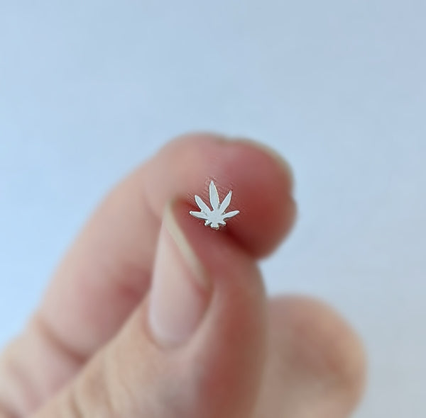 Sterling Silver Leaf Nose Stud