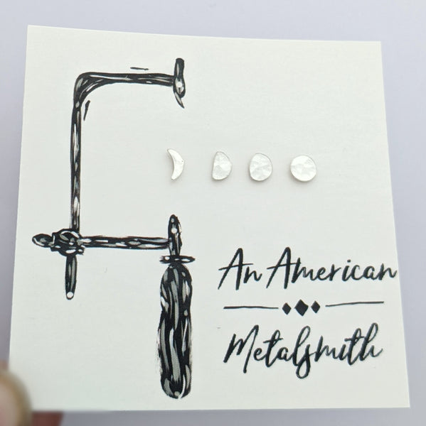 Sterling Silver Moon Phase Earrings
