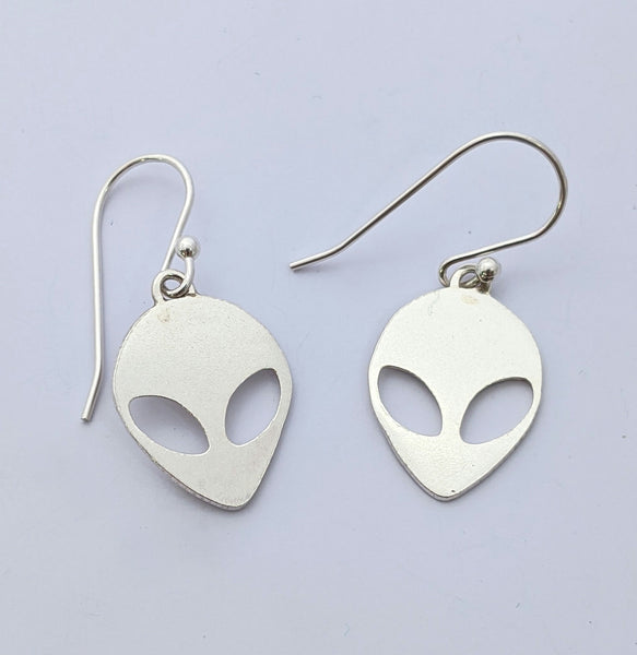 Sterling Silver Alien Earrings