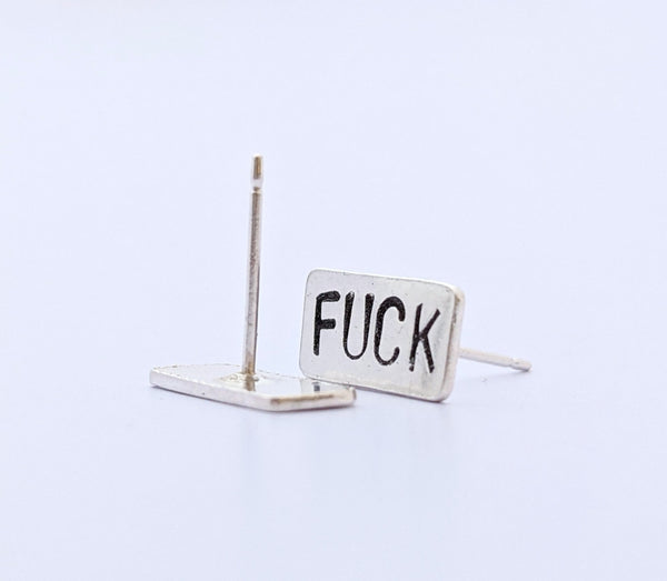 Sterling Silver Fuck Earrings
