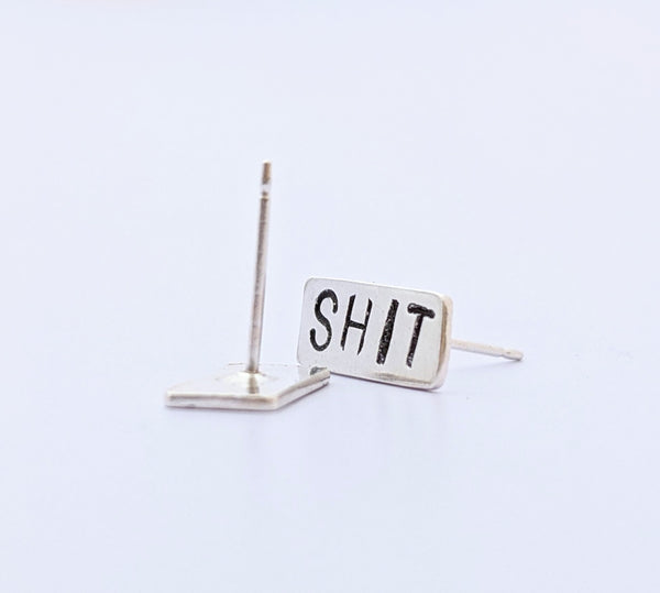 Sterling Silver Shit Earrings