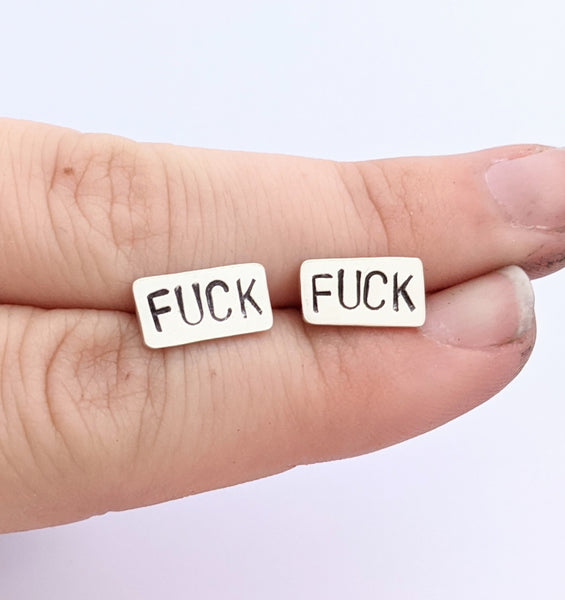 Sterling Silver Fuck Earrings