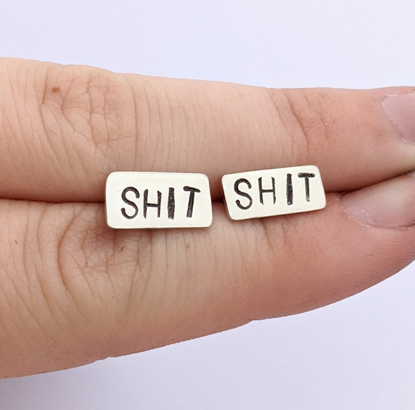 Sterling Silver Shit Earrings
