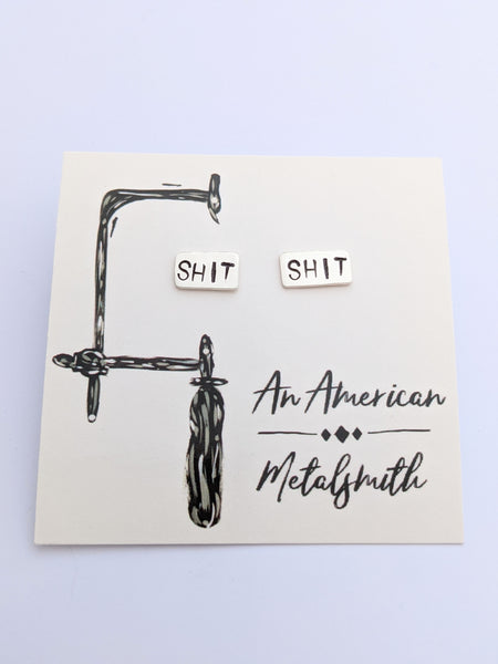 Sterling Silver Shit Earrings