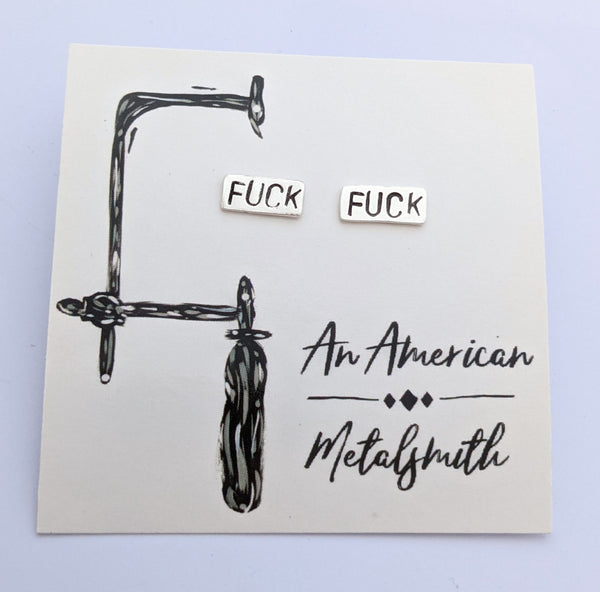 Sterling Silver Fuck Earrings
