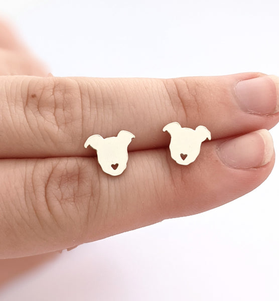Sterling Silver Pitbull Earrings