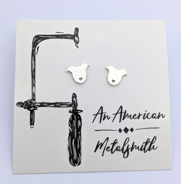 Sterling Silver Pitbull Earrings