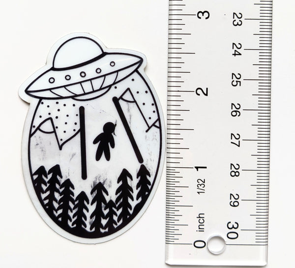 Glow in the Dark Alien Abduction Sticker