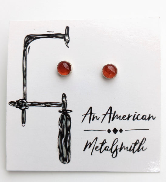 Carnelian Earrings 6mm