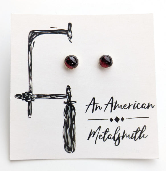 Garnet Earrings 6mm