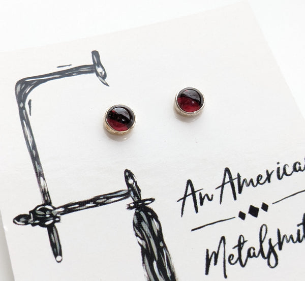 Garnet Earrings 6mm