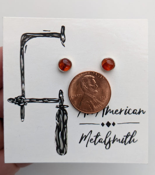 Carnelian Earrings 6mm