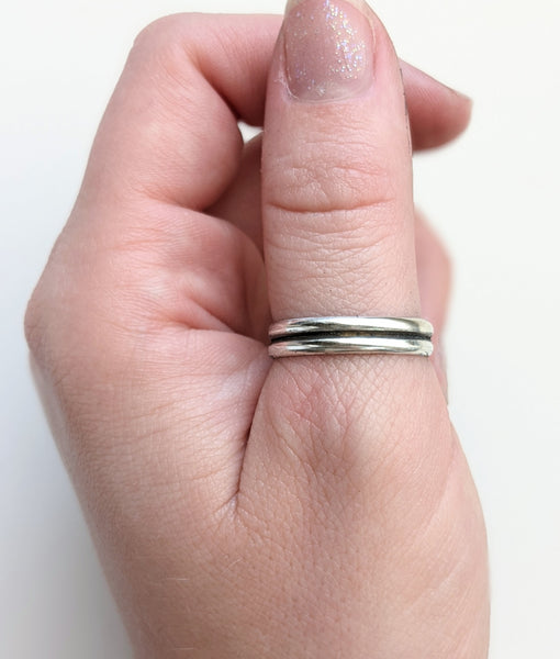 Sterling Silver Double Band Ring