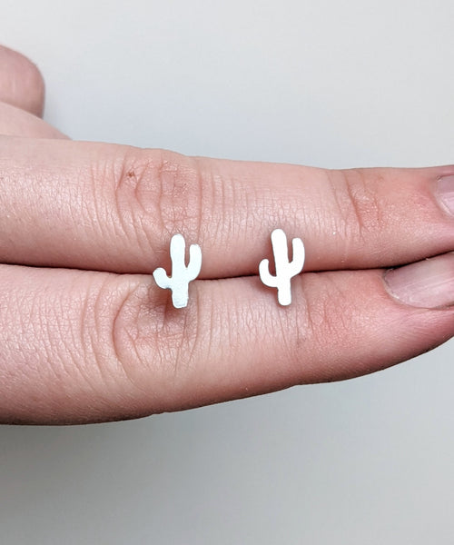 Sterling Silver Cactus Earrings