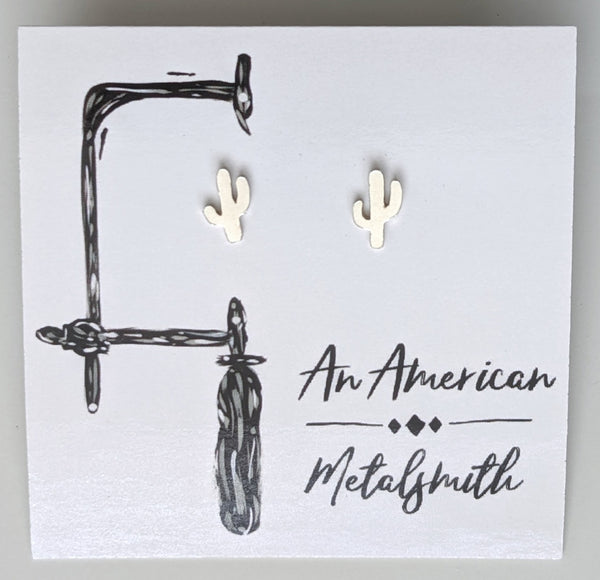 Sterling Silver Cactus Earrings
