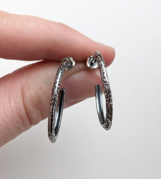 Sterling Silver Triangle Small Hoop Earrings
