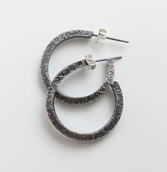 Sterling Silver Square Small Hoop Earrings