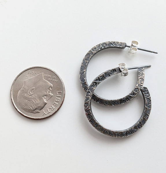 Sterling Silver Square Small Hoop Earrings