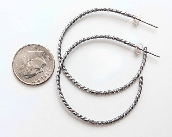 Sterling Silver Twist Hoop Earrings