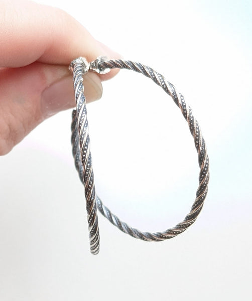 Sterling Silver Twist Hoop Earrings