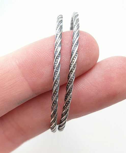 Sterling Silver Twist Hoop Earrings