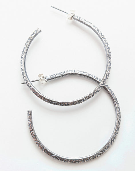 Sterling Silver Triangle Hoop Earrings