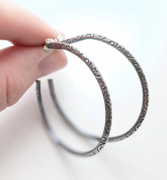 Sterling Silver Triangle Hoop Earrings