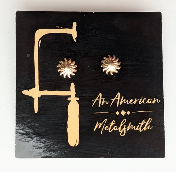 14K Gold Sun Earrings