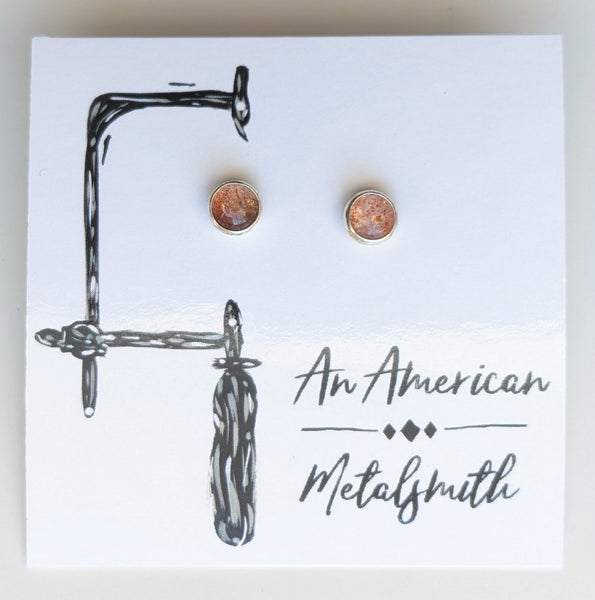 Sunstone Stud Earrings 6mm