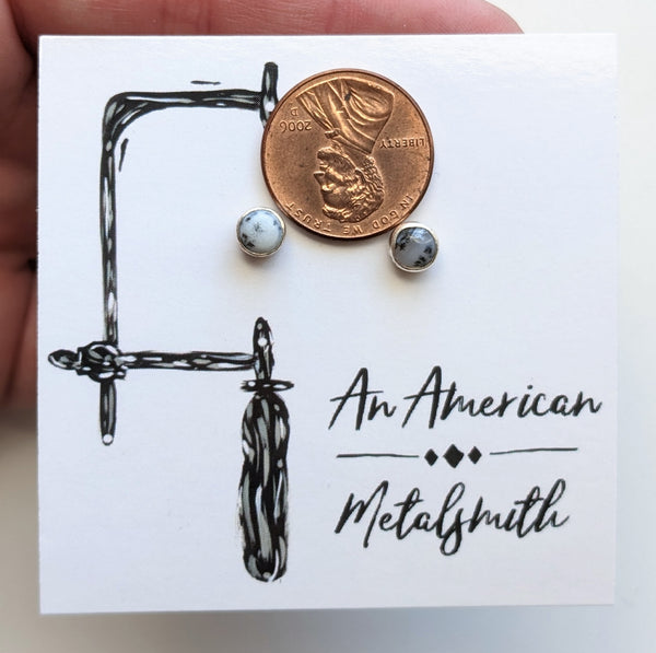 Dendritic Agate Earrings 5mm