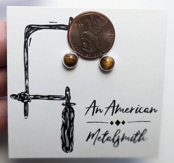 Tigers Eye Earrings 6mm