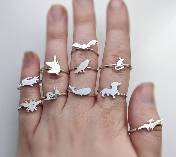 Sterling Silver Animal Stacker Rings