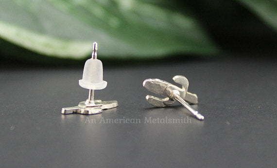 Sterling Silver Cactus Earrings handmade by An American Metalsmith
