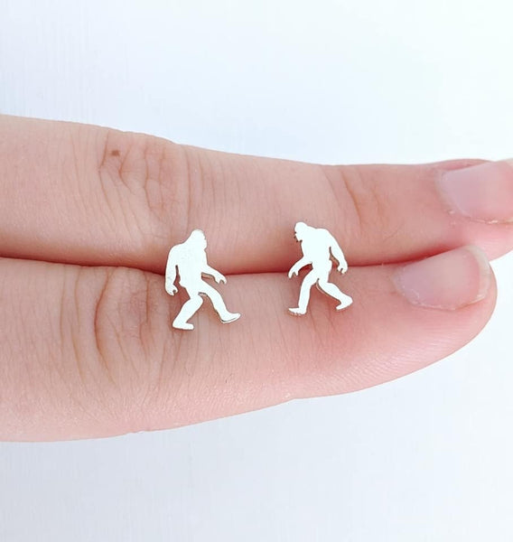 Sterling Silver Sasquatch Earrings handmade by An American Metalsmith