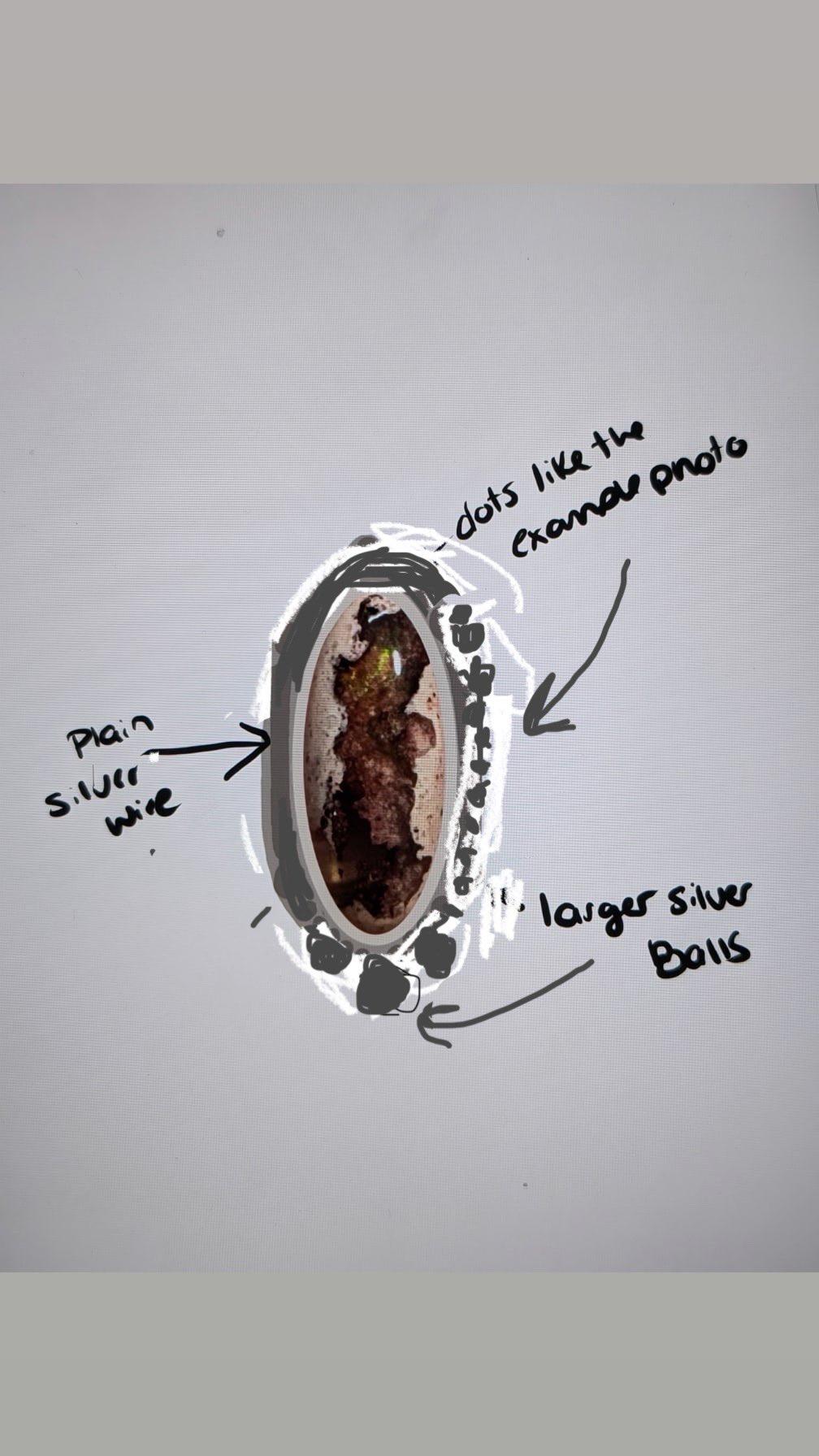 Custom Mexican fire opal ring, size 7