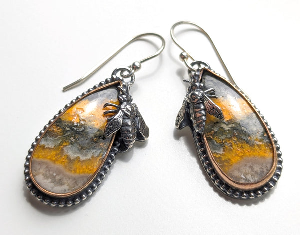 Eclipse Jasper Bee Earrings