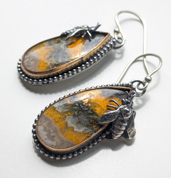 Eclipse Jasper Bee Earrings
