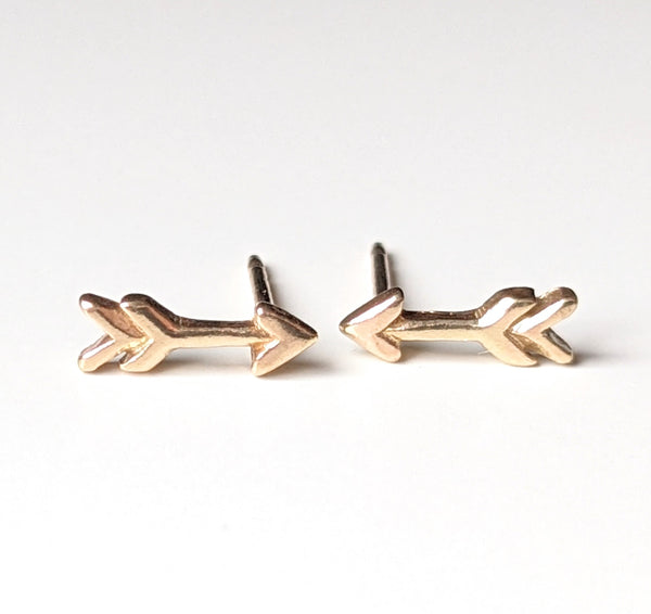14K Gold Arrow Earrings