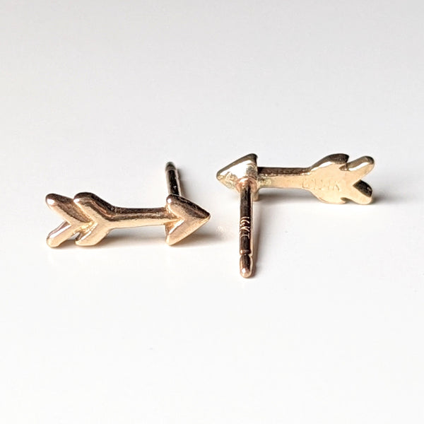 14K Gold Arrow Earrings