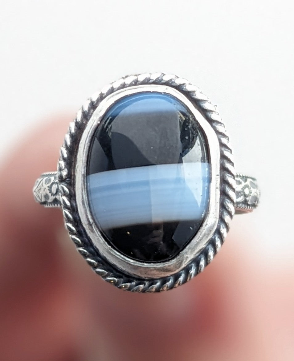 Banded Agate Ring Size 5