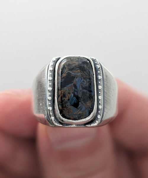 Petersite Signet Ring Size 13