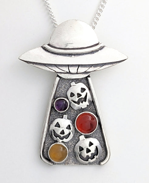 The Great Pumpkin Abduction- UFO Necklace