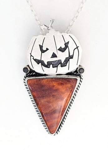 Shell of a Fright- Pumpkin Necklace