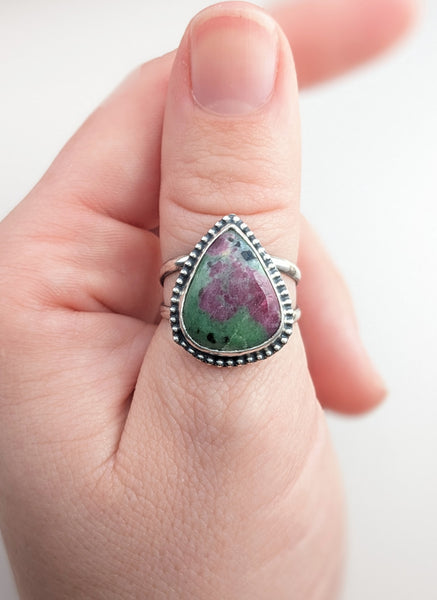 Ruby Zoisite Ring Size 8